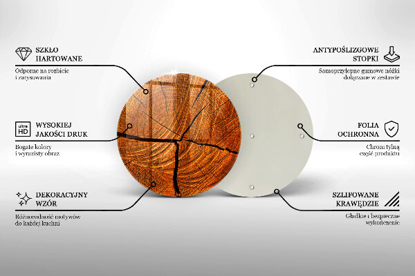 Tagliere in vetro Struttura in tronco di legno