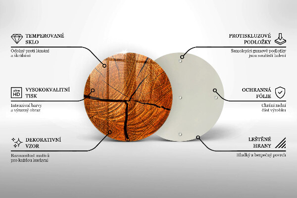 Tagliere in vetro Struttura in tronco di legno