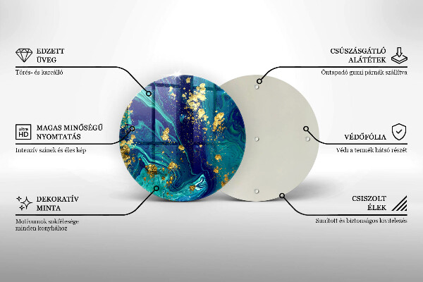 Tagliere in vetro Astrazione con l'oro