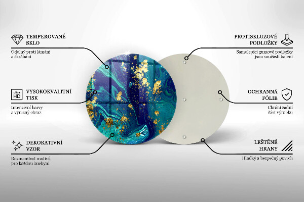 Tagliere in vetro Astrazione con l'oro