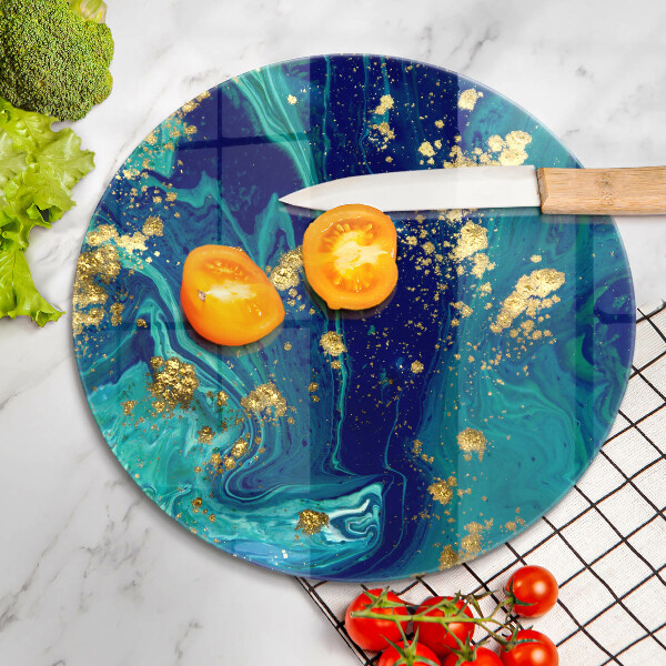 Tagliere in vetro Astrazione con l'oro