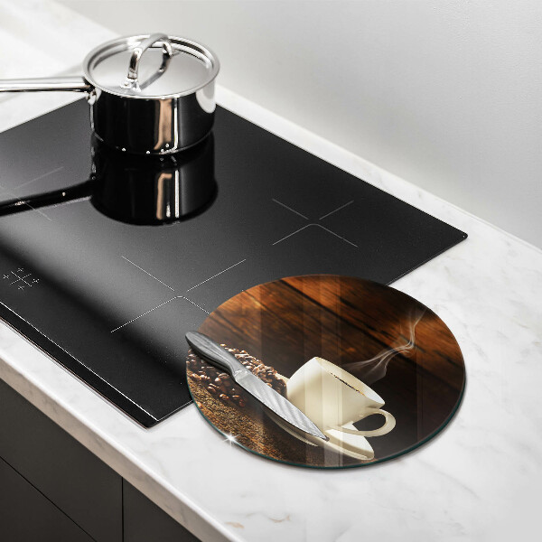 Tagliere in vetro Tazzina da caffè in legno