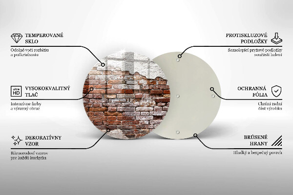 Tagliere in vetro Vecchio muro di mattoni e cemento