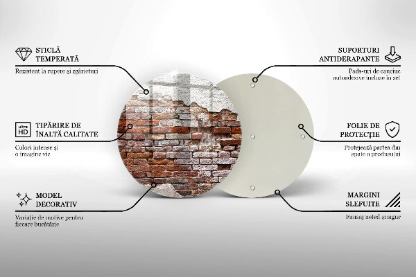 Tagliere in vetro Vecchio muro di mattoni e cemento