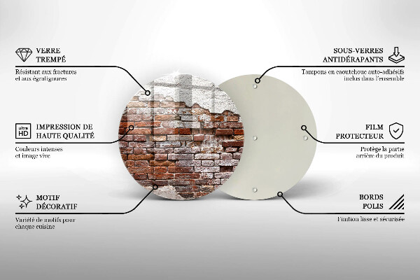 Tagliere in vetro Vecchio muro di mattoni e cemento