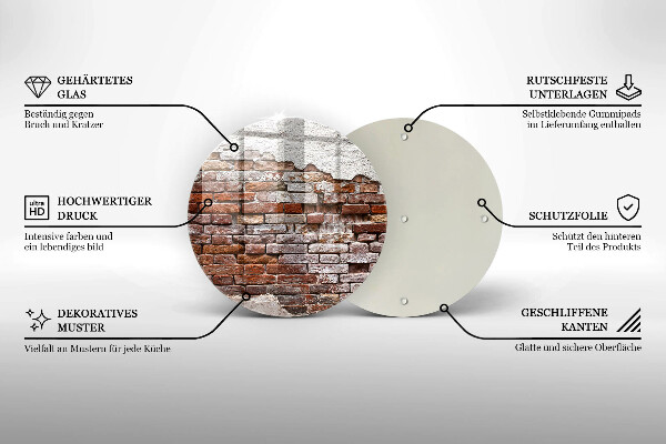 Tagliere in vetro Vecchio muro di mattoni e cemento