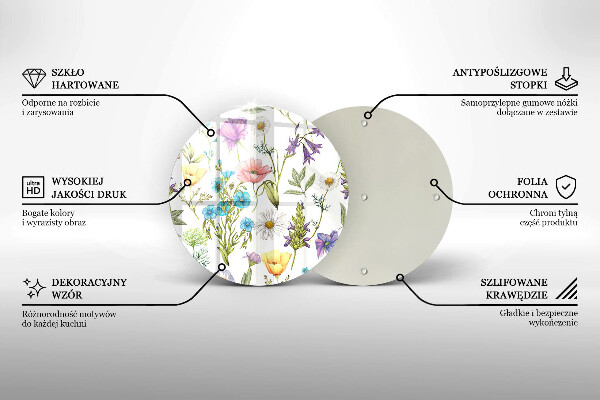 Tagliere in vetro Illustrazione dei fiori