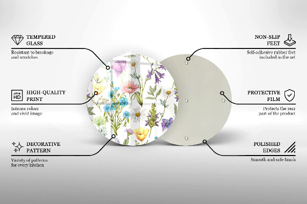 Tagliere in vetro Illustrazione dei fiori