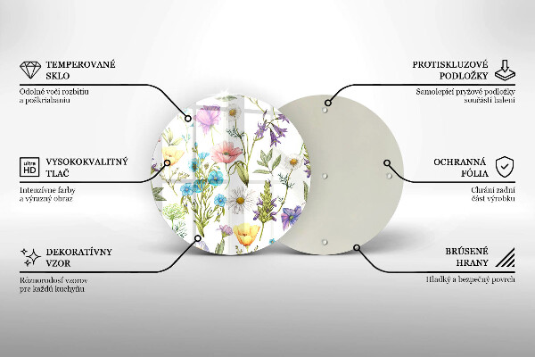 Tagliere in vetro Illustrazione dei fiori