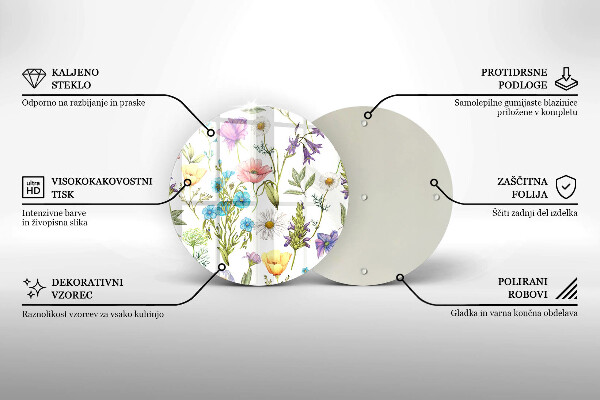 Tagliere in vetro Illustrazione dei fiori