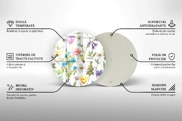 Tagliere in vetro Illustrazione dei fiori