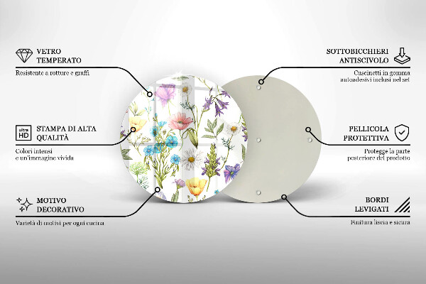 Tagliere in vetro Illustrazione dei fiori