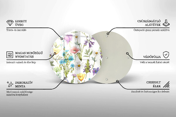 Tagliere in vetro Illustrazione dei fiori