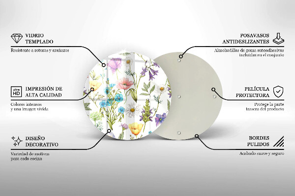 Tagliere in vetro Illustrazione dei fiori