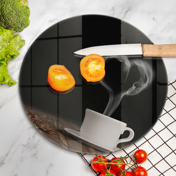 Tagliere in vetro Cuore della tazza di caffè