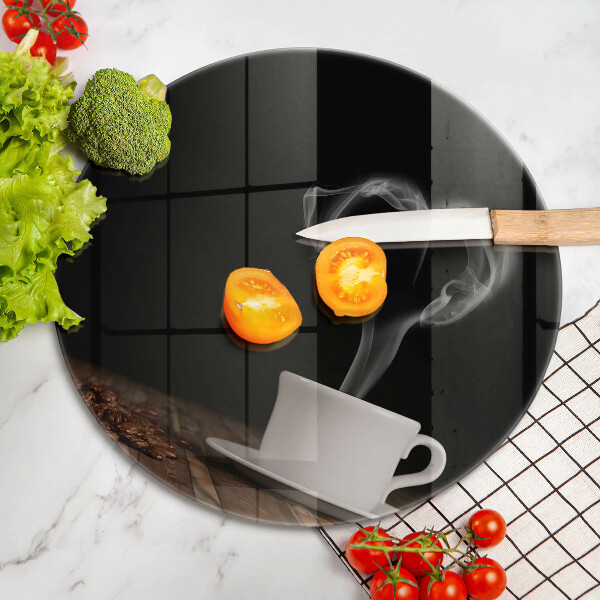 Tagliere in vetro Cuore della tazza di caffè