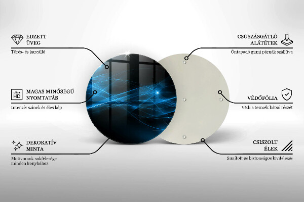 Tagliere in vetro Fumo blu astratto