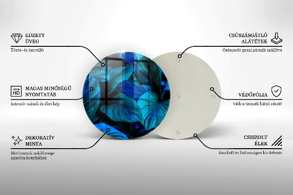 Tagliere in vetro Foglie della vegetazione della giungla