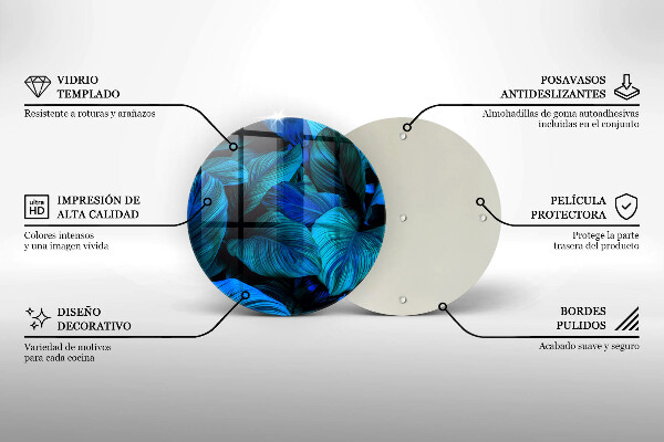 Tagliere in vetro Foglie della vegetazione della giungla