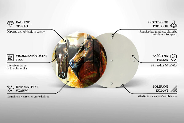 Tagliere in vetro temperato Animali cavalli