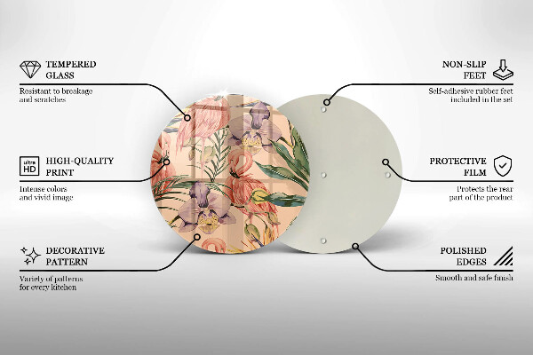 Tagliere in vetro Illustrazione dei fenicotteri