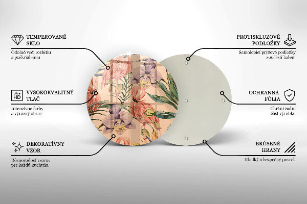 Tagliere in vetro Illustrazione dei fenicotteri