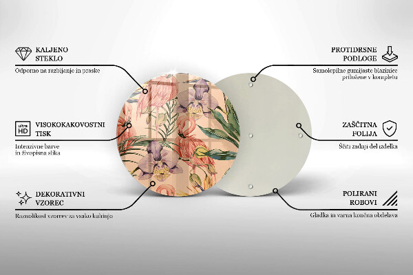 Tagliere in vetro Illustrazione dei fenicotteri