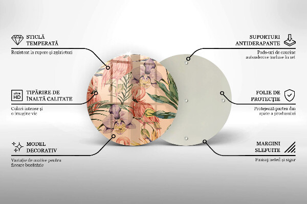 Tagliere in vetro Illustrazione dei fenicotteri