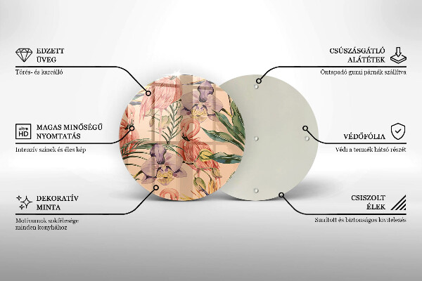 Tagliere in vetro Illustrazione dei fenicotteri