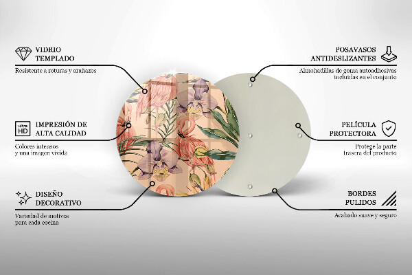 Tagliere in vetro Illustrazione dei fenicotteri