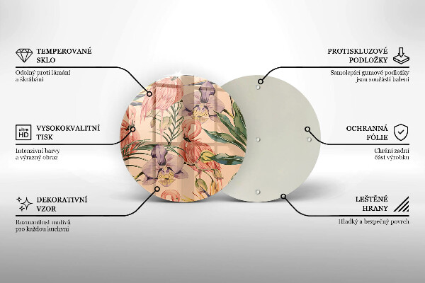 Tagliere in vetro Illustrazione dei fenicotteri