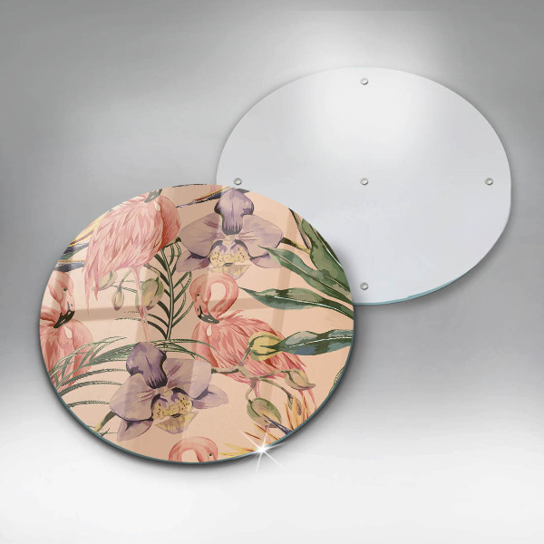 Tagliere in vetro Illustrazione dei fenicotteri