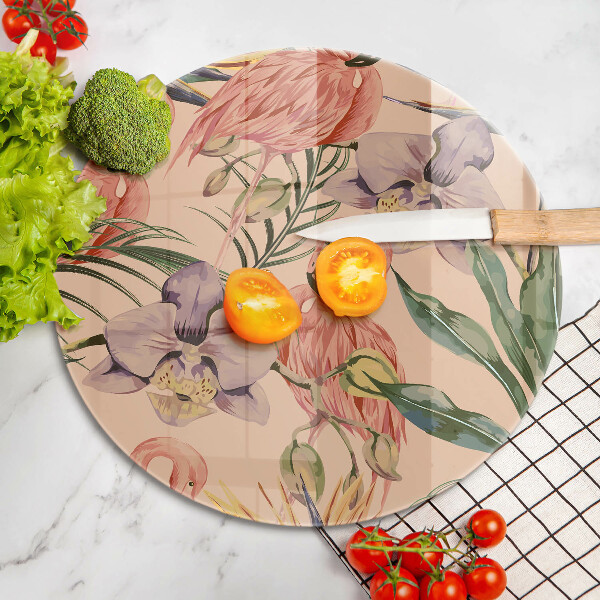 Tagliere in vetro Illustrazione dei fenicotteri