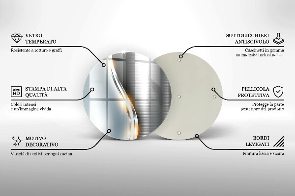 Tagliere in vetro Arte del metallo