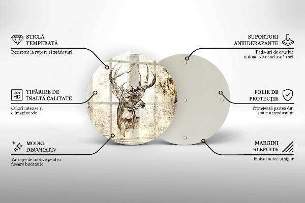 Tagliere in vetro Illustrazione degli animali dei cervi