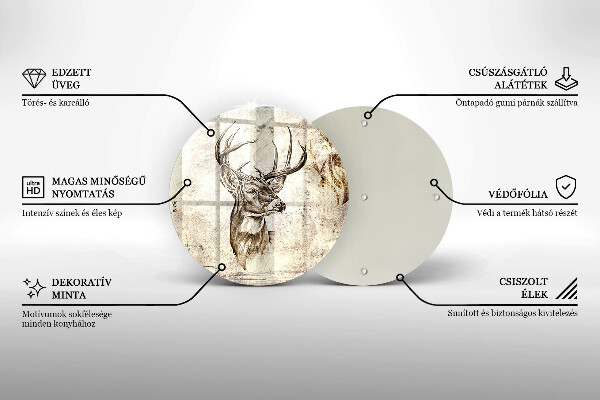 Tagliere in vetro Illustrazione degli animali dei cervi