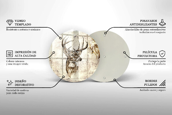 Tagliere in vetro Illustrazione degli animali dei cervi