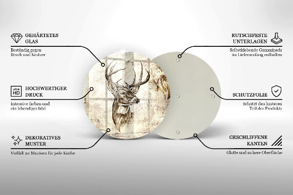 Tagliere in vetro Illustrazione degli animali dei cervi