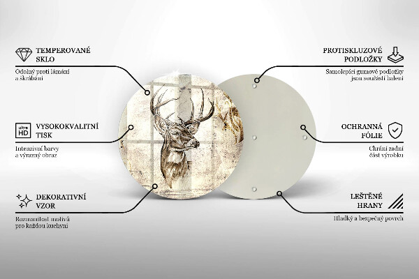 Tagliere in vetro Illustrazione degli animali dei cervi