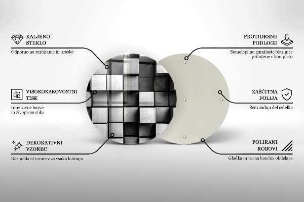 Tagliere in vetro Quadrati astratti 3D