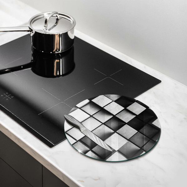 Tagliere in vetro Quadrati astratti 3D