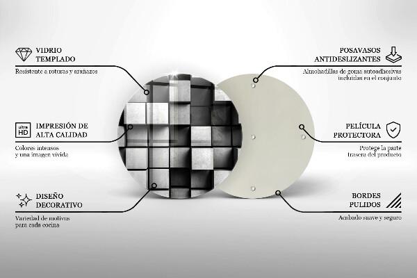 Tagliere in vetro Quadrati astratti 3D