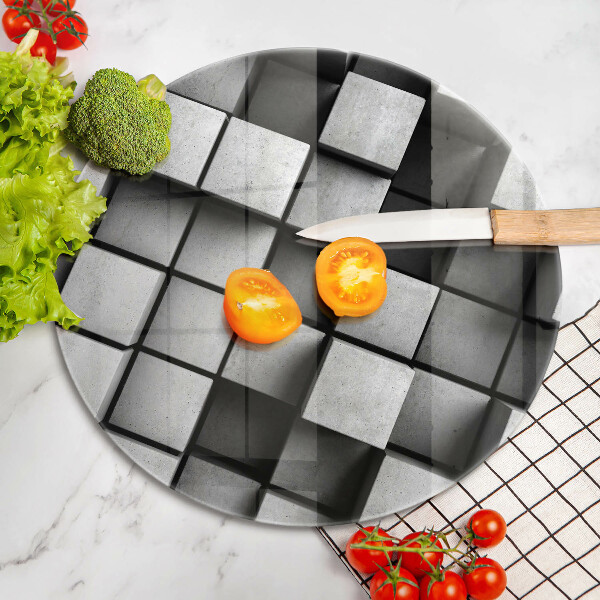 Tagliere in vetro Quadrati astratti 3D