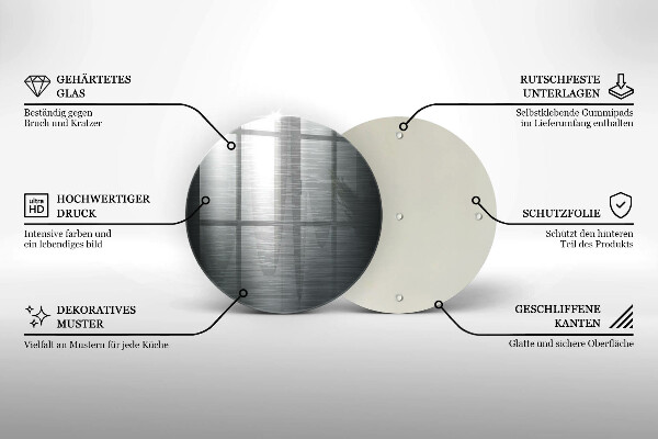 Tagliere in vetro Struttura del metallo