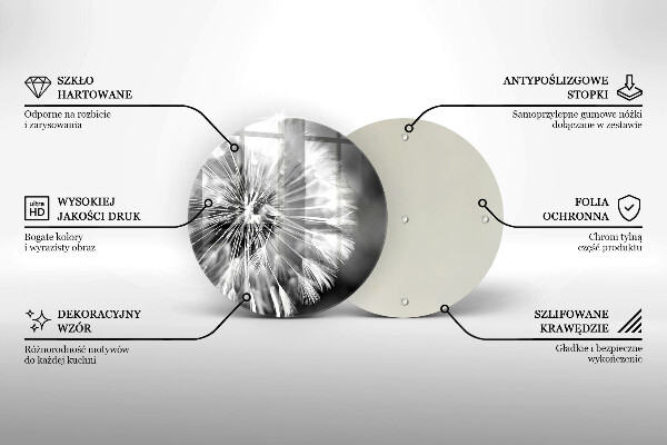 Tagliere in vetro Un delicato dente di leone