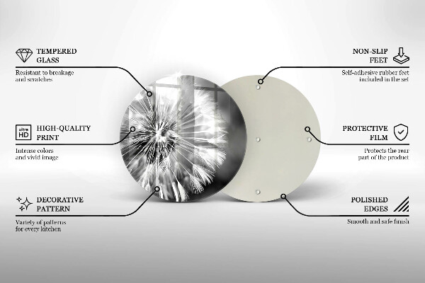 Tagliere in vetro Un delicato dente di leone