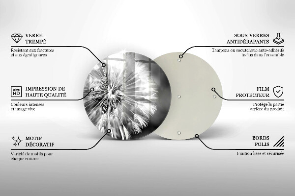 Tagliere in vetro Un delicato dente di leone