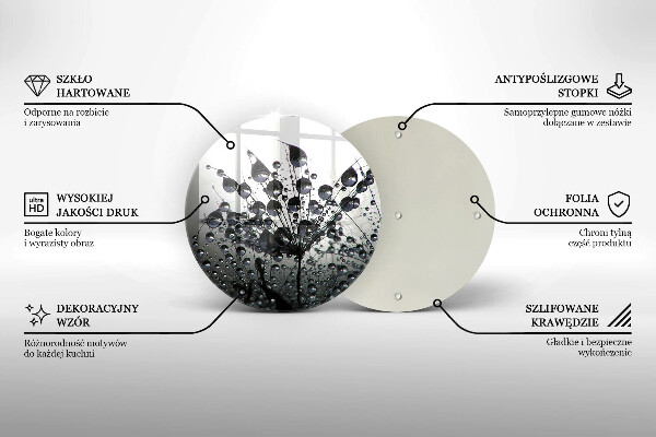 Tagliere in vetro Denti di leone e rugiada