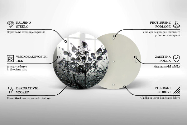 Tagliere in vetro Denti di leone e rugiada