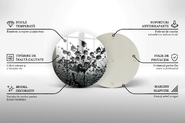Tagliere in vetro Denti di leone e rugiada